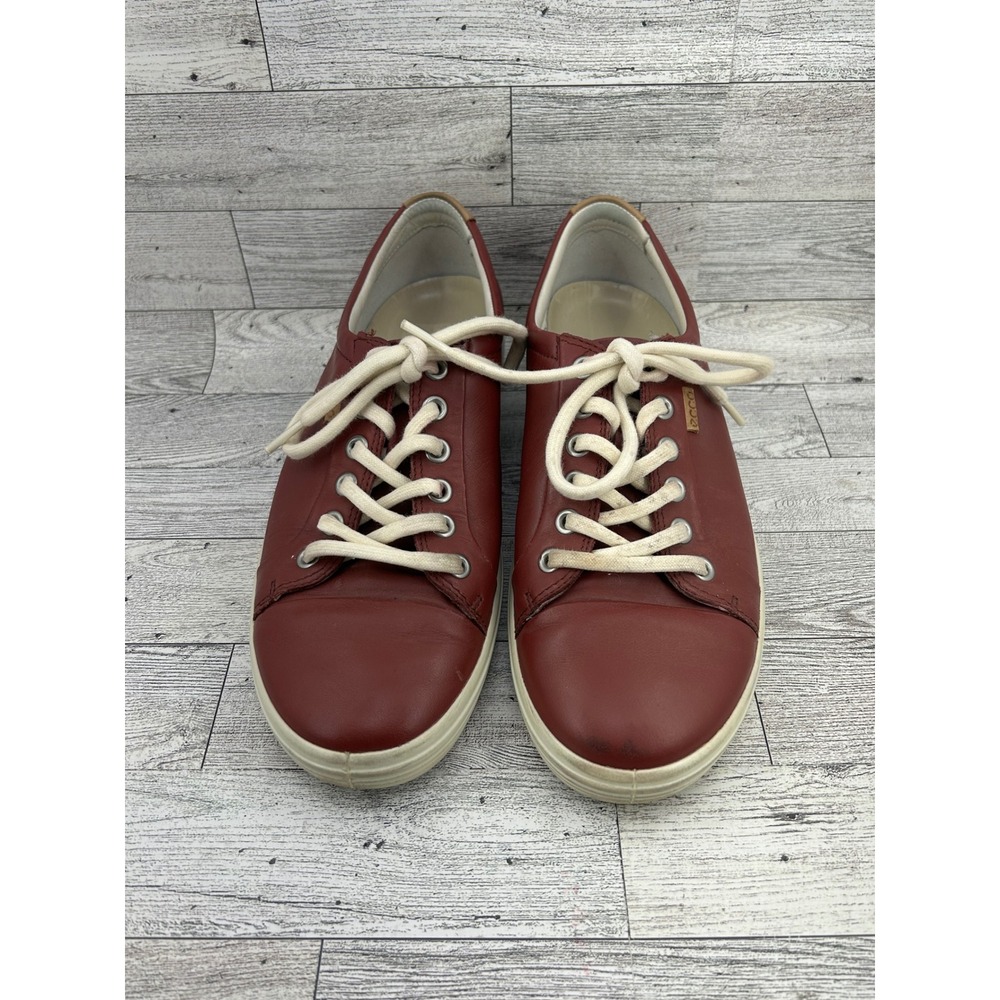 ECCO Women Leather‎ Lace Up Sneakers Burgundy EU 39 US 8 Comfort Walking Shoes